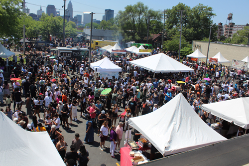 Asia Plaza roof shot of crowd at Cleveland Asian Festival