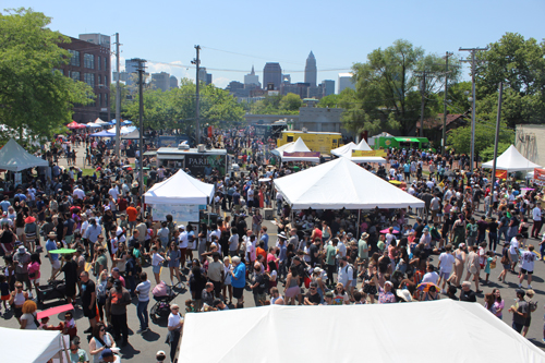 Asia Plaza roof shot of crowd at Cleveland Asian Festival