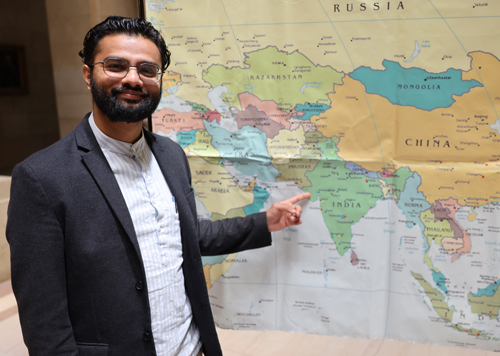 Councilman Tanmay Shah points to India
