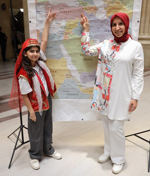 Pointing to the map of Turkey
