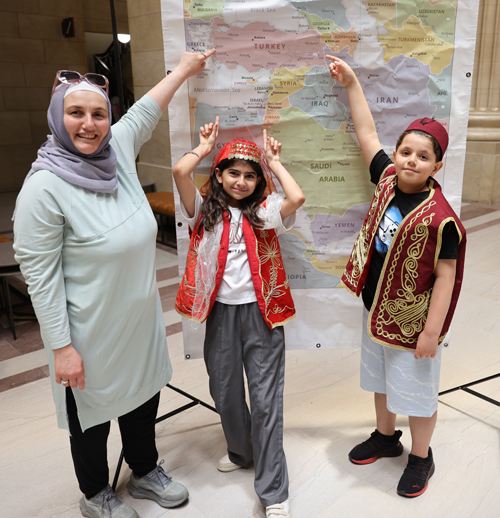 Pointing to the map of Turkey