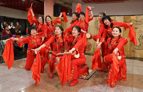 Cleveland Glory Waist Drum Team at Lunar New Year celebration 2026 at Asia Plaza