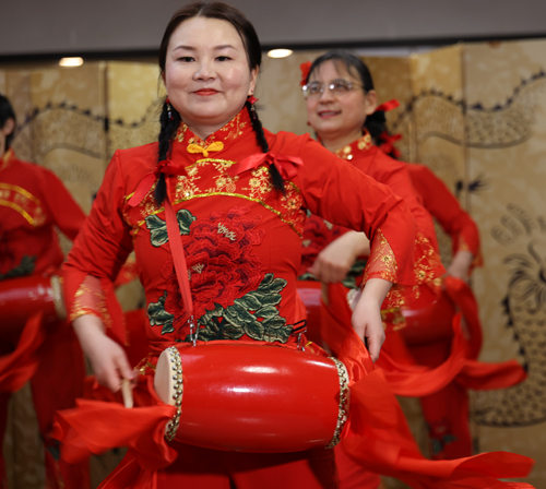 Cleveland Glory Waist Drum Team at Lunar New Year celebration 2026 at Asia Plaza