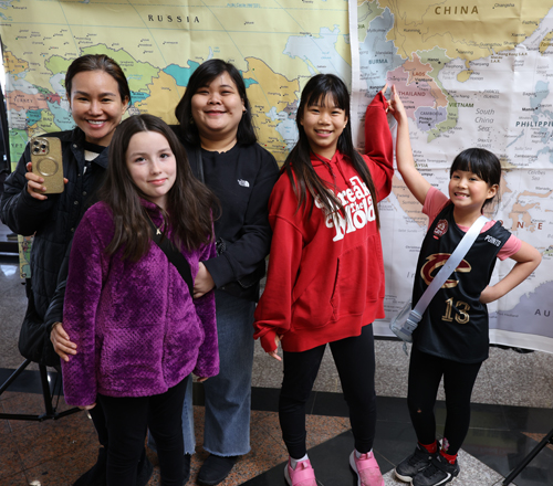 Pointing to map of Chiang Mai in Thailand