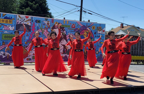 Chinese dancers at MidTown Cleveland's AsiaTown Children's Day