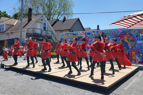 Chinese dancers at MidTown Cleveland's AsiaTown Children's Day