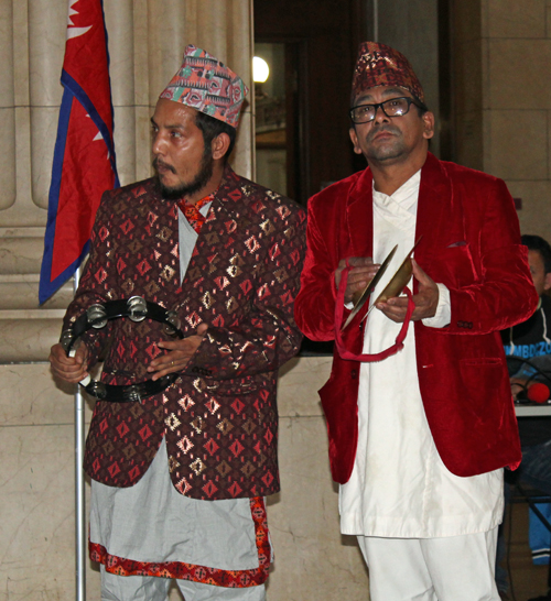 Bhutanese/Nepali musicians perform namaste welcome song