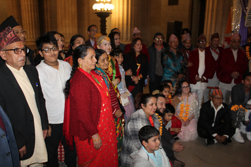 Bhutanese and Nepali people at celebration of Tihar in Cleveland