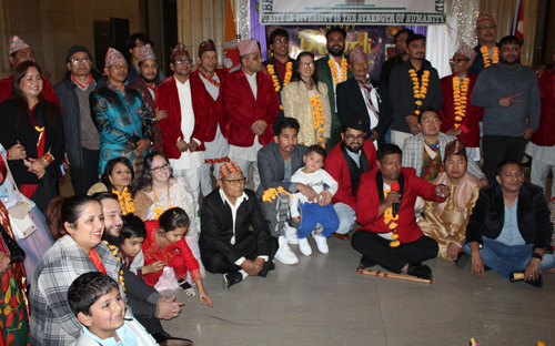 Bhutanese and Nepali people at celebration of Tihar in Cleveland