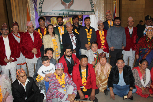 Bhutanese and Nepali people at celebration of Tihar in Cleveland