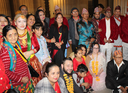 Bhutanese and Nepali people at celebration of Tihar in Cleveland