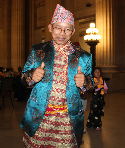 Bhutanese and Nepali people at celebration of Tihar in Cleveland