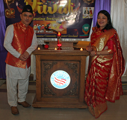 Bhutanese and Nepali people at celebration of Tihar in Cleveland