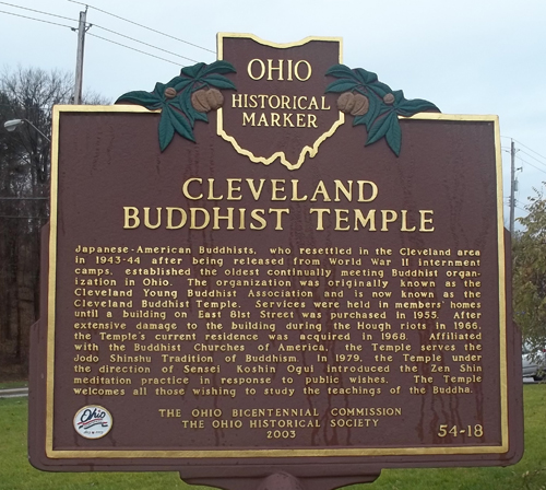 Cleveland Buddhist Temple Ohio Marker