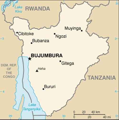 Map of Burundi