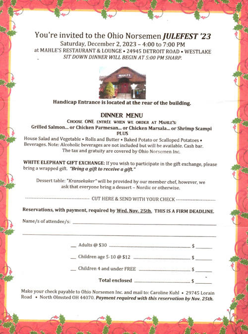 Ohio Norsemen Julefest