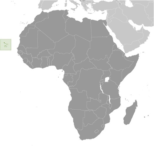 Map of Cape Verde in Africa