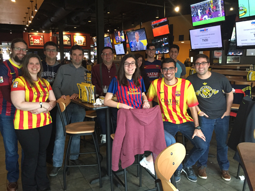 Cleveland Catalans watching soccer