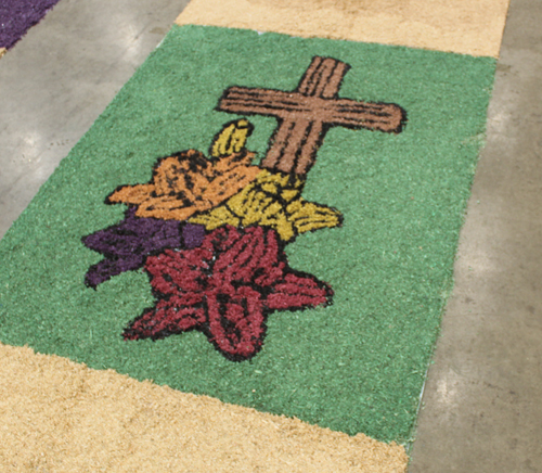 Carpets of Holy Week, Alfombras de Semana Santa at La Sagrada Familia