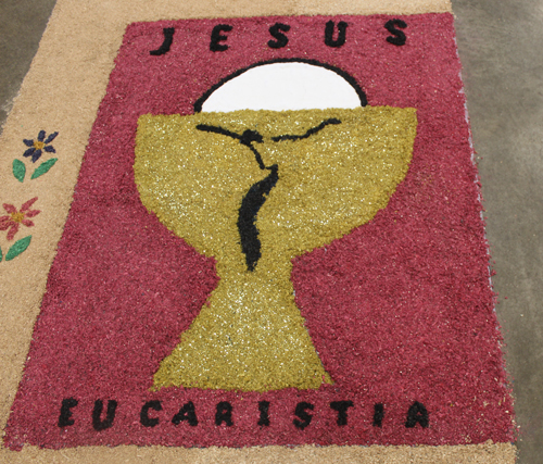 Carpets of Holy Week, Alfombras de Semana Santa at La Sagrada Familia