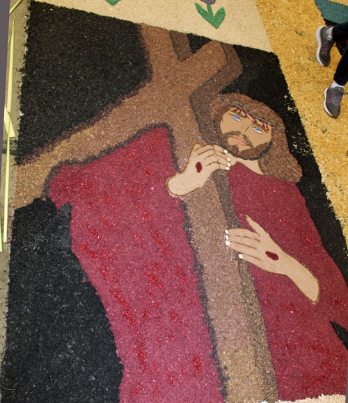 Carpets of Holy Week, Alfombras de Semana Santa at La Sagrada Familia in Cleveland