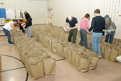 Bags of food for the community
