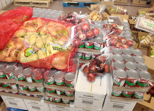 Bags of food for the community