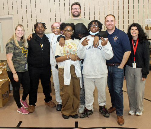 Some of the volunteers at the Our Lady of Fatima holiday giveaway