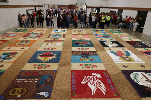 Carpets of Holy Week -  Alfombras de Semana Santa - at La Sagrada Familia Church