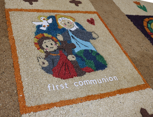 Carpets of Holy Week -  Alfombras de Semana Santa - at La Sagrada Familia Church