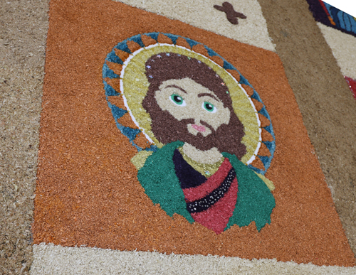 Carpets of Holy Week -  Alfombras de Semana Santa - at La Sagrada Familia Church