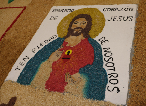 Carpets of Holy Week -  Alfombras de Semana Santa - at La Sagrada Familia Church
