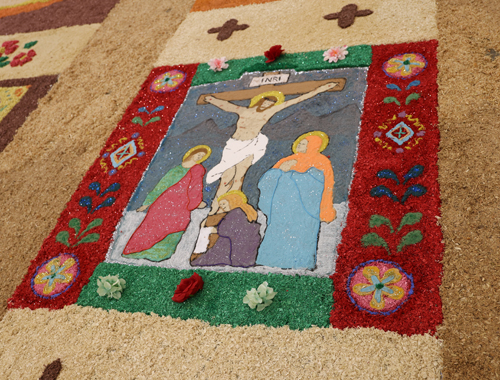 Carpets of Holy Week -  Alfombras de Semana Santa - at La Sagrada Familia Church