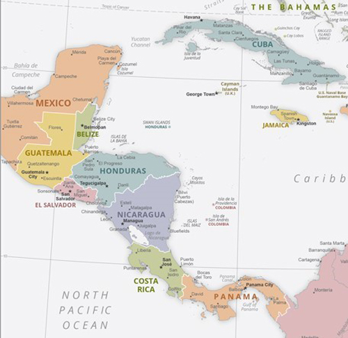 CIA map of Central America
