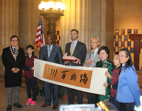 Sctoll given to Cleveland City Hall from Chinese delegation