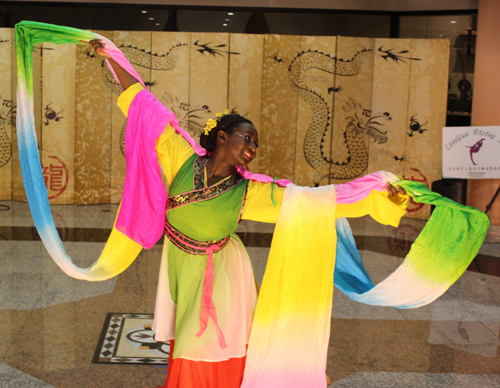 Amazing colorful silk ribbon solo dance at Lunar New Year