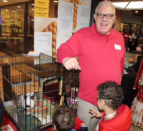 Michael Patterson with his pet rabbit