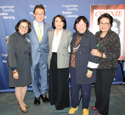 Wong family members - Cecilia, George, Margaret and Rose - with Connie Chung
