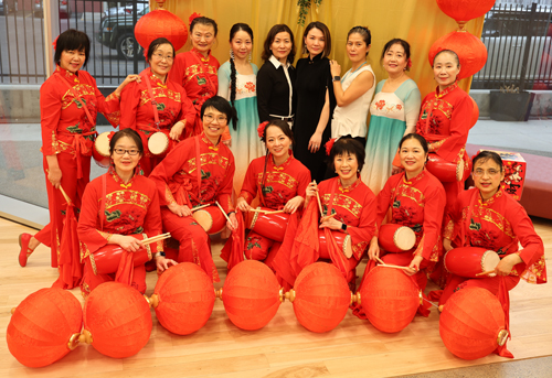 Posing with the Drum Team