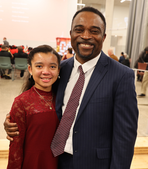 Producer Obie Okuh and daughter