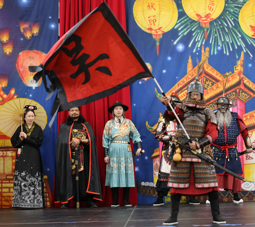 Dorjan Scott with flag