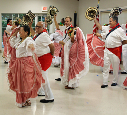 Dancers performing the national dance of Colombia, Cumbia