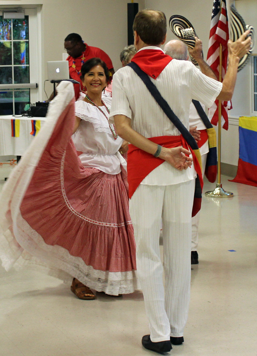 Dancers performing the national dance of Colombia, Cumbia