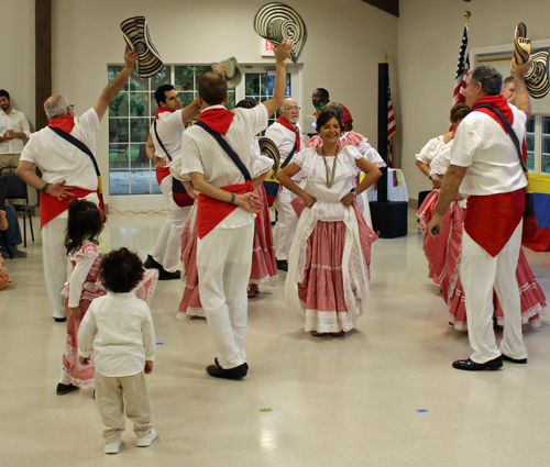 Dancers performing the national dance of Colombia, Cumbia