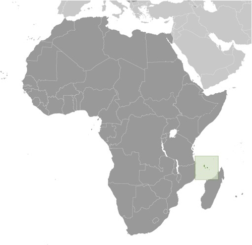 Map of Comoros in Africa