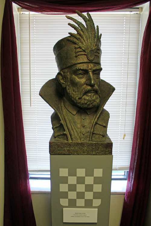 Nikola Subic Zrinski bust in Croatian Heritage Library