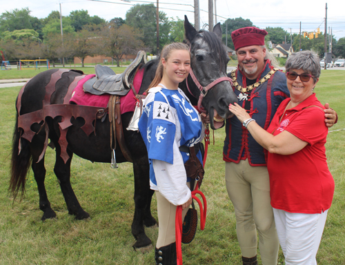 Fran Burik with knights and Maggie