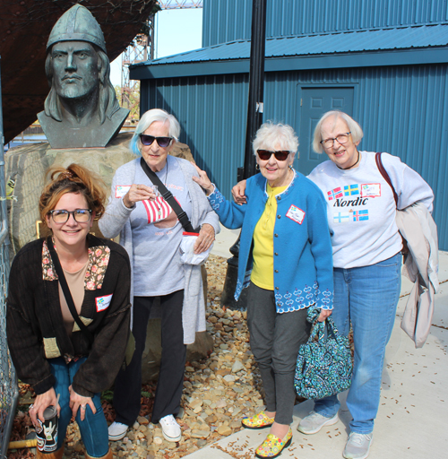 Posing with the bust of Leif Erikson on Leif Erikson Day in Cleveland 2025