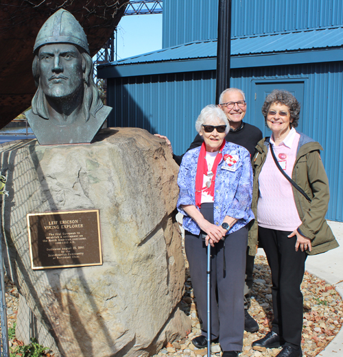 Posing with the bust of Leif Erikson on Leif Erikson Day in Cleveland 2025
