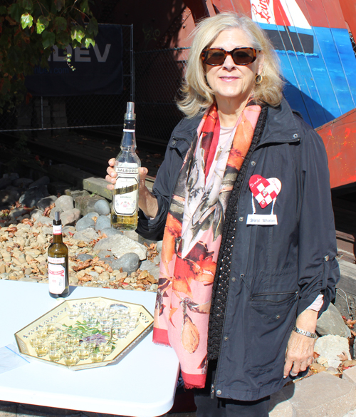 Posing with akvavit on Leif Erikson Day